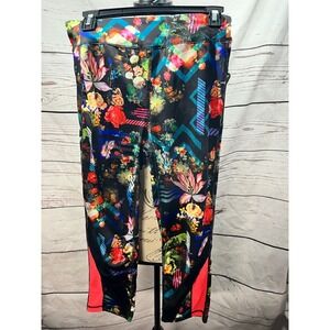 Activewear Floral Geometric Print Cropped Leggings Womens Medium‎ Athletic
